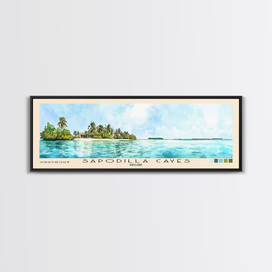 Sapodilla Cayes, Belize Watercolor Print, Vacation Gift, Belize Wall Art, Beach Painting, Beach Decor, Beach Or Lakehouse Art