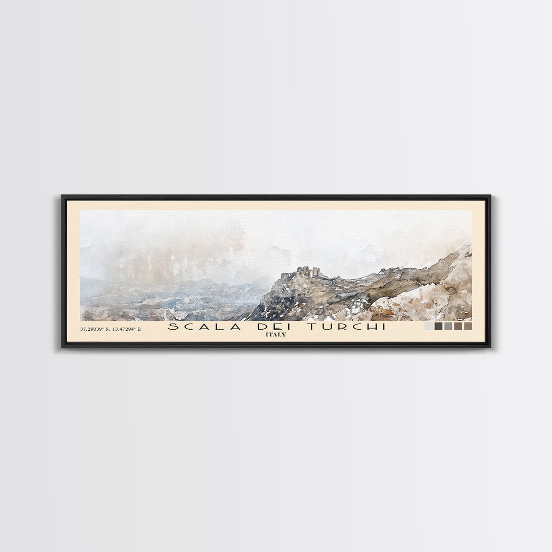 Scala dei Turchi, Italy Watercolor Print, Vacation Gift, Italy Wall Art, Vacation Wall Art, Vacatation Memories, Beach Decor, Beach Or Lakehouse Art