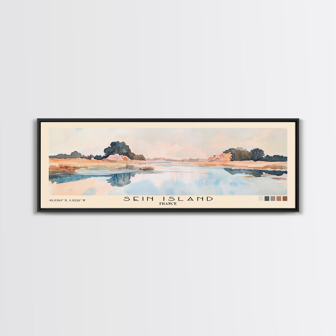 Sein Island, France Watercolor Print, Vacation Gift, France Wall Art, Vacation Wall Art, Vacatation Memories, Beach Decor, Beach Or Lakehouse Art