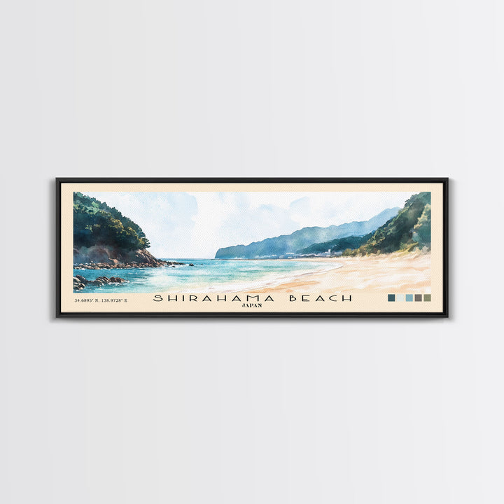 Shirahama Beach, Japan Watercolor Print, Vacation Gift, Japan Wall Art, Beach Painting, Beach Decor, Beach Or Lakehouse Art