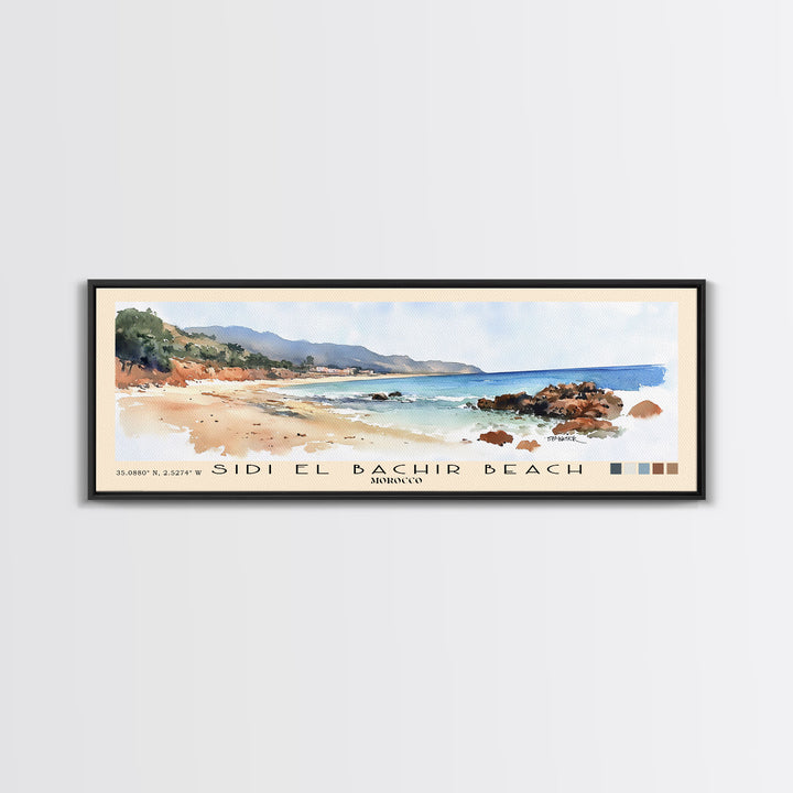 Sidi El Bachir beach, Morocco Watercolor Print, Vacation Gift, Morocco Wall Art, Vacation Wall Art, Vacatation Memories, Beach Decor, Beach Or Lakehouse Art