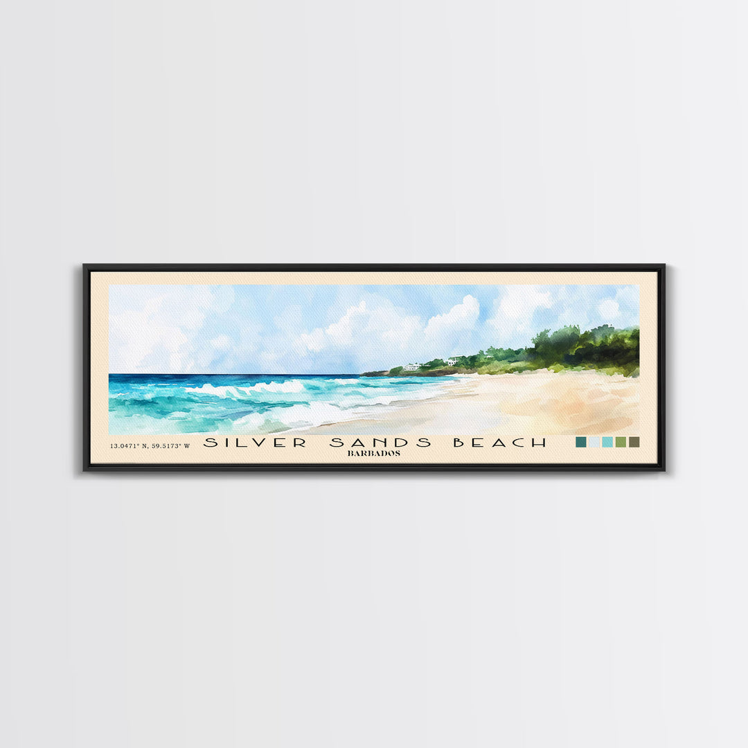 Silver Sands Beach, Barbados Watercolor Print, Vacation Gift, Barbados Wall Art, Vacation Wall Art, Vacatation Memories, Beach Decor, Beach Or Lakehouse Art