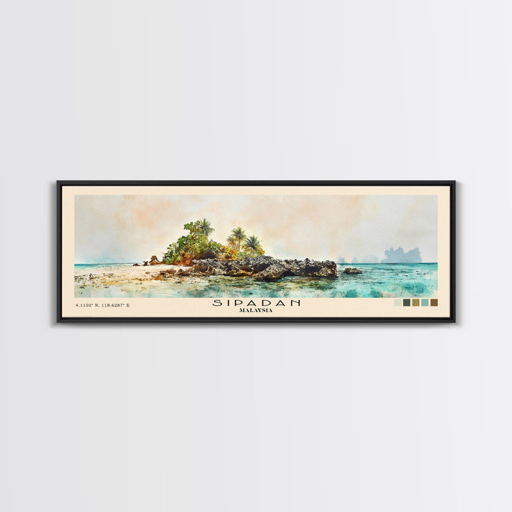 Sipadan, Malaysia Watercolor Print, Vacation Gift, Malaysia Wall Art, Vacation Wall Art, Vacatation Memories, Beach Decor, Beach Or Lakehouse Art
