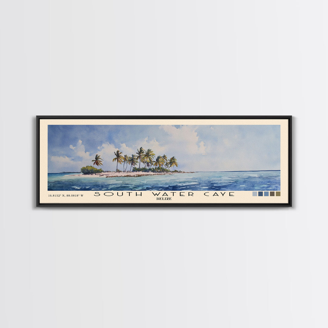 South Water Caye, Belize Watercolor Print, Vacation Gift, Belize Wall Art, Beach Painting, Beach Decor, Beach Or Lakehouse Art