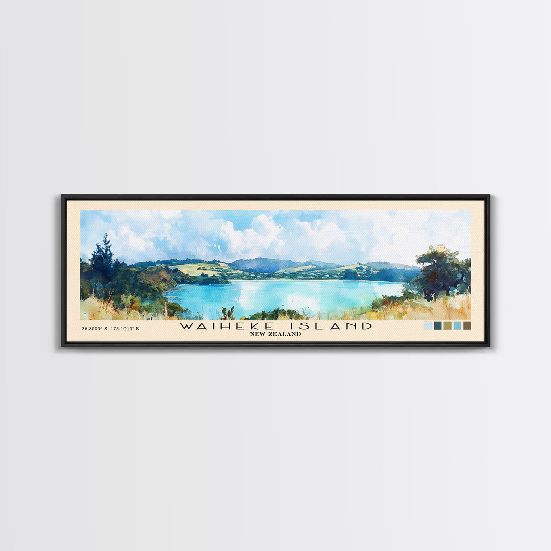 Waiheke Island, New Zealand Watercolor Print, Vacation Gift, New Zealand Wall Art, Vacation Wall Art, Vacatation Memories, Beach Decor, Beach Or Lakehouse Art