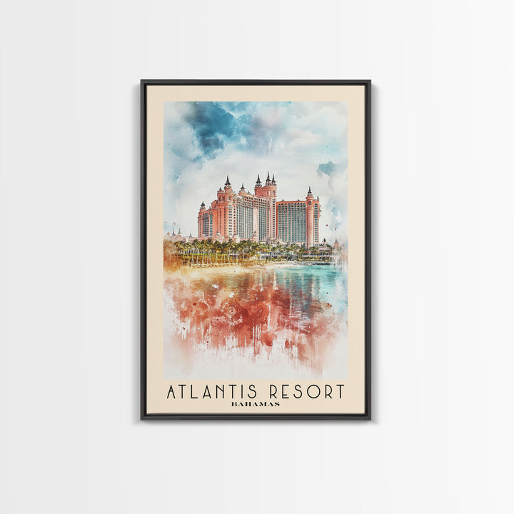 Atlantis Resort, Bahamas Watercolor Print, Vacation Gift, Bahamas Wall Art, Beach Painting, Beach Decor, Beach Or Lakehouse Art