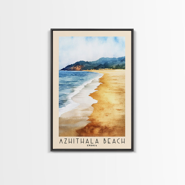 Azhithala Beach, India Watercolor Print, Vacation Gift, India Wall Art, Beach Painting, Beach Decor, Beach Or Lakehouse Art