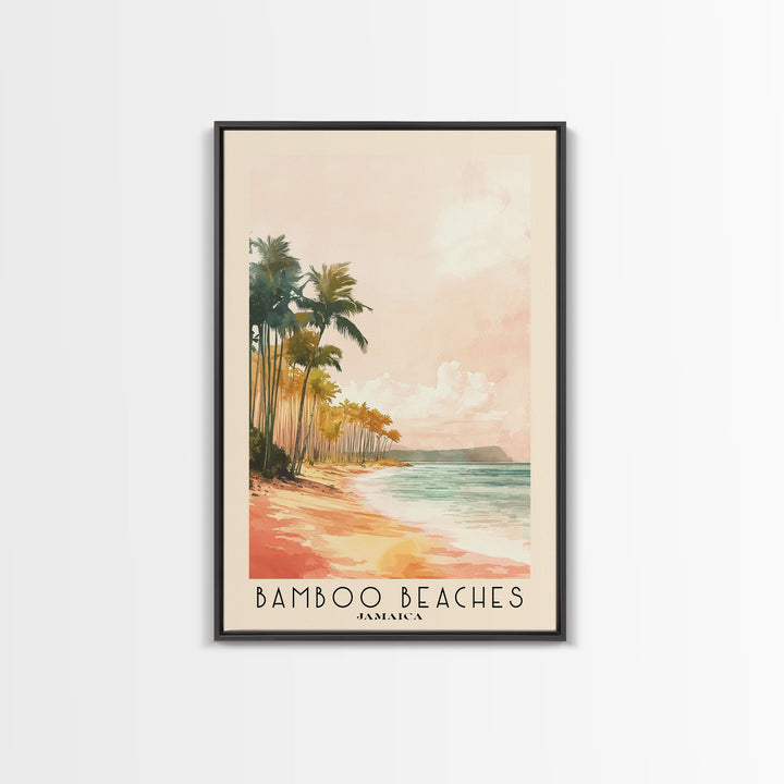 Bamboo Beaches, Jamaica Watercolor Print, Vacation Gift, Jamaica Wall Art, Vacation Wall Art, Vacatation Memories, Beach Decor, Beach Or Lakehouse Art