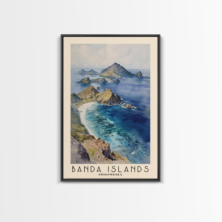 Banda Islands, Indonesia Watercolor Print, Vacation Gift, Indonesia Wall Art, Beach Painting, Beach Decor, Beach Or Lakehouse Art