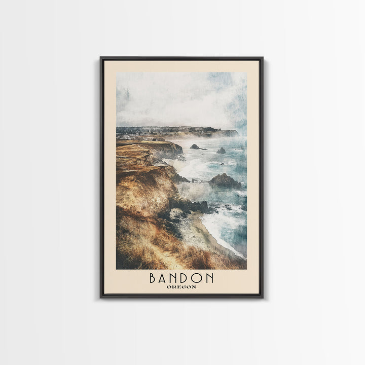 Bandon, Oregon Watercolor Beach Print, Vacation Gift, Oregon Wall Art, Beach Painting, Beach Decor, Beach Painting