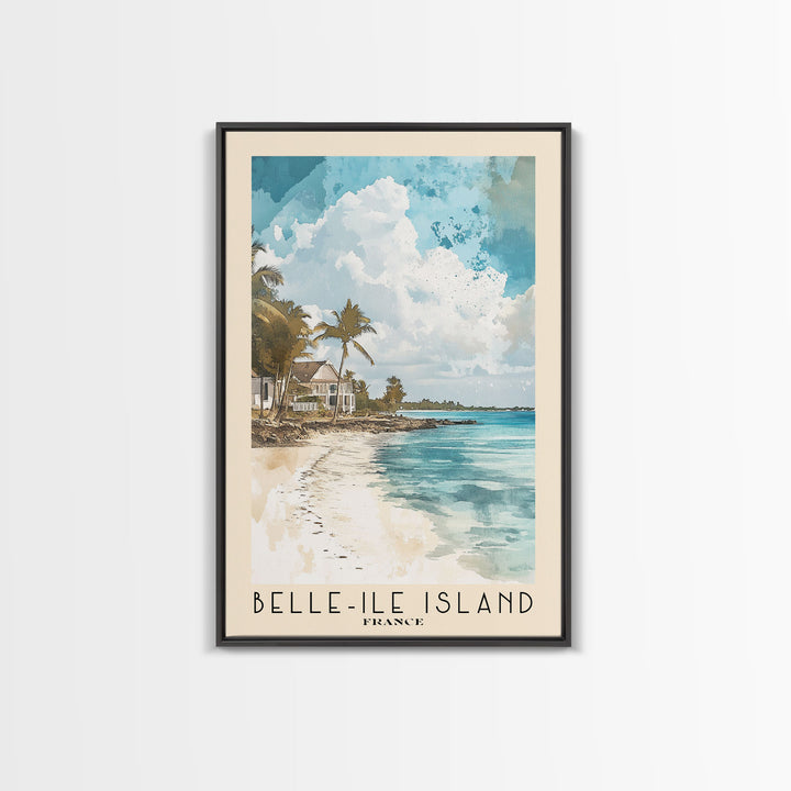 Belle-Ile Island, France Watercolor Beach Print, Vacation Gift, France Wall Art, Beach Painting, Beach Decor, Beach Painting