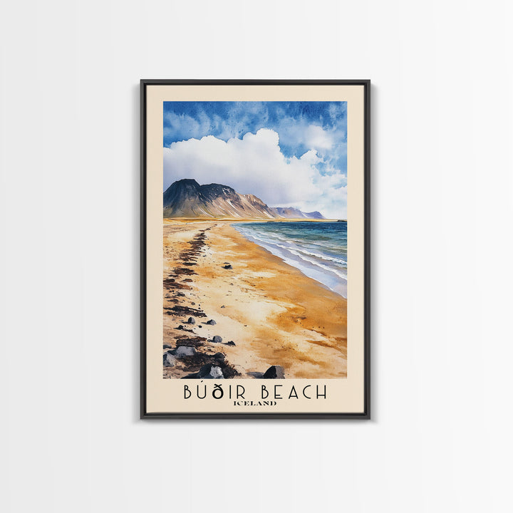 Búðir Beach, Iceland Watercolor Beach Print, Vacation Gift, Iceland Wall Art, Beach Painting, Beach Decor, Beach Painting