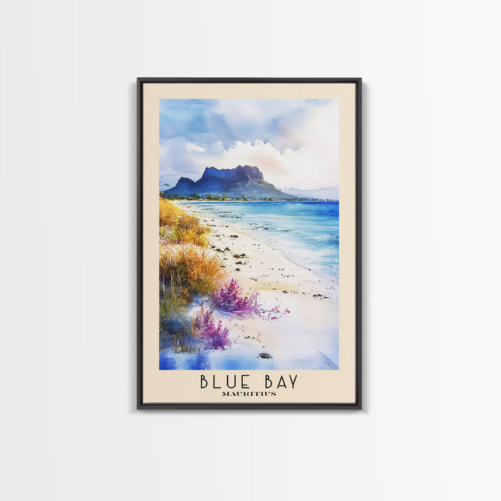 Blue Bay, Mauritius Watercolor Print, Vacation Gift, Mauritius Wall Art, Vacation Wall Art, Vacatation Memories, Beach Decor, Beach Or Lakehouse Art