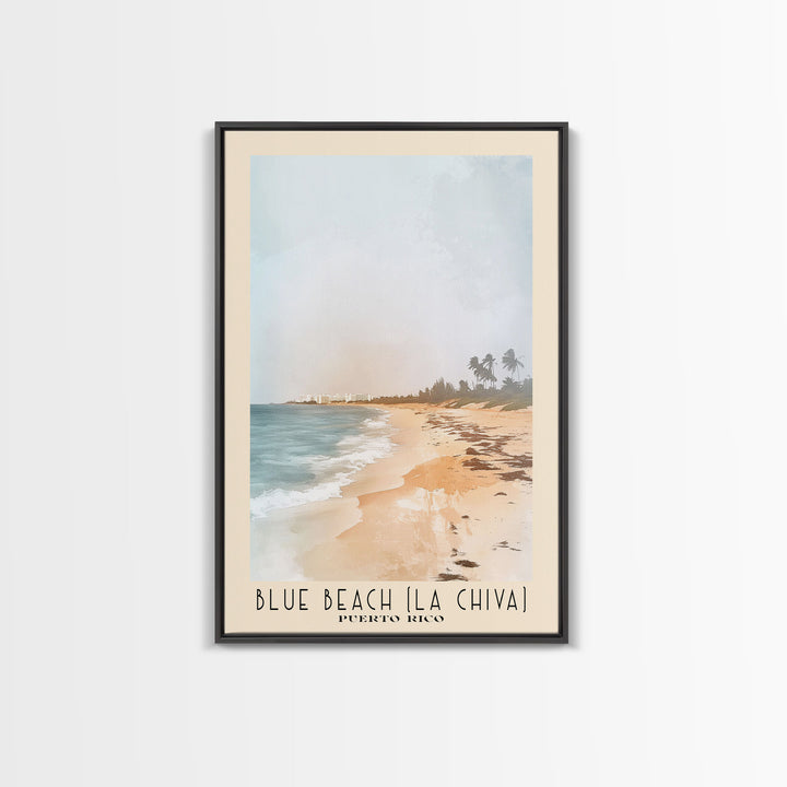 Blue Beach (La Chiva), Puerto Rico Watercolor Print, Vacation Gift, Puerto Rico Wall Art, Beach Painting, Beach Decor, Beach Or Lakehouse Art