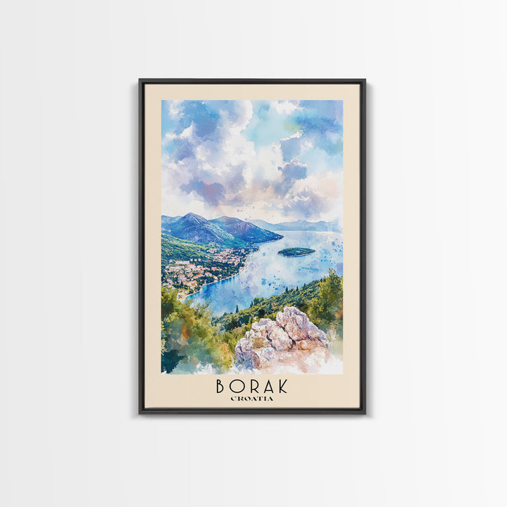 Borak, Croatia Watercolor Print, Vacation Gift, Croatia Wall Art, Beach Painting, Beach Decor, Beach Or Lakehouse Art