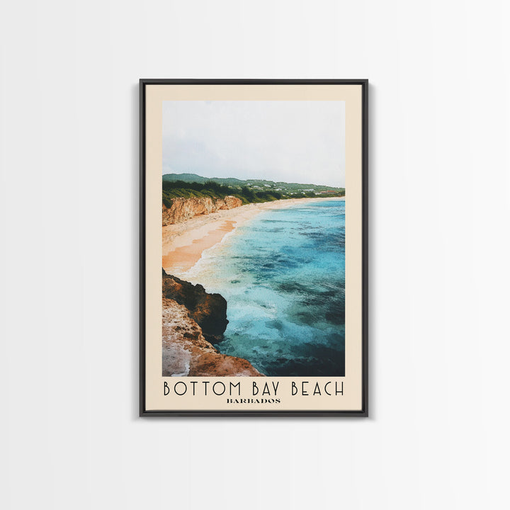 Bottom Bay Beach, Barbados Watercolor Print, Vacation Gift, Barbados Wall Art, Beach Painting, Beach Decor, Beach Or Lakehouse Art