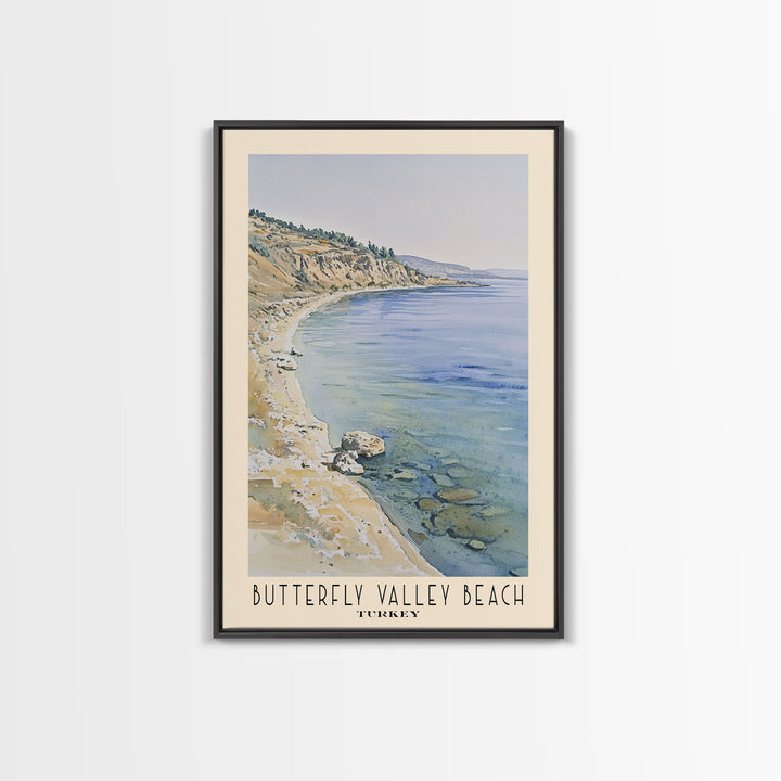 Butterfly Valley Beach, Turkey Watercolor Print, Vacation Gift, Turkey Wall Art, Vacation Wall Art, Vacatation Memories, Beach Decor, Beach Or Lakehouse Art