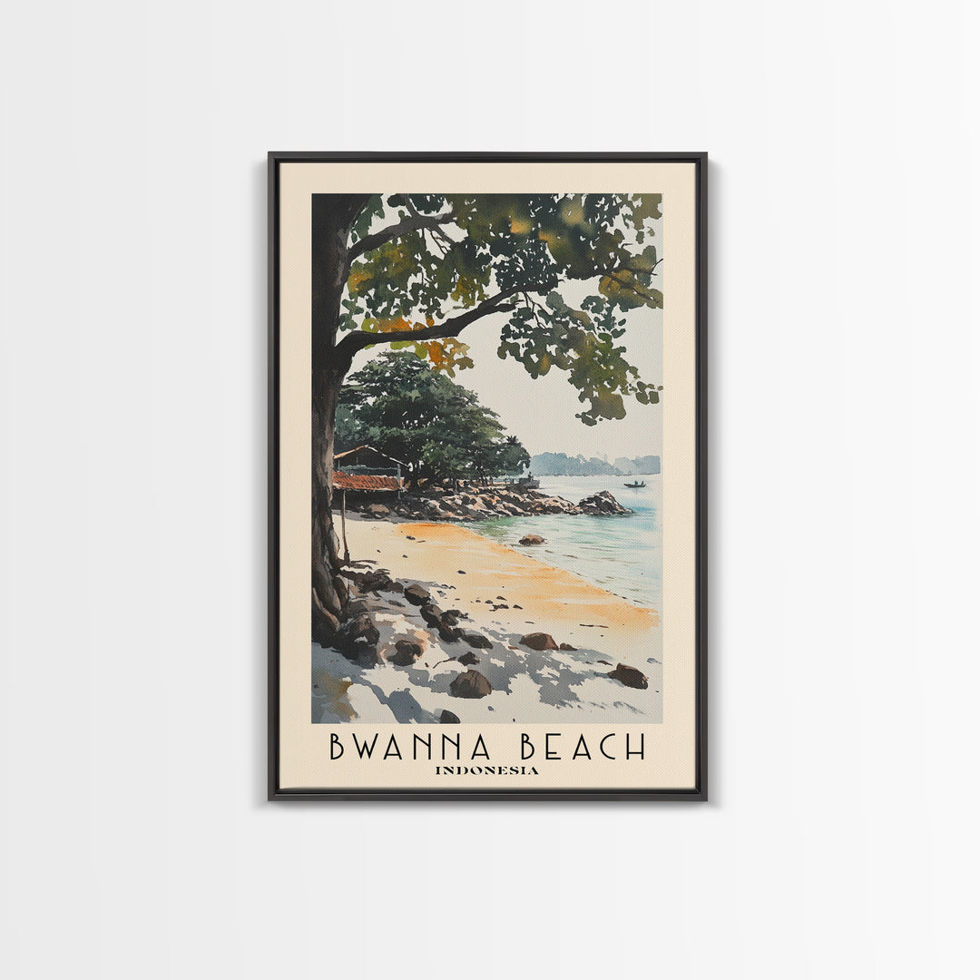 Bwanna Beach, Indonesia Watercolor Print, Vacation Gift, Indonesia Wall Art, Beach Painting, Beach Decor, Beach Or Lakehouse Art