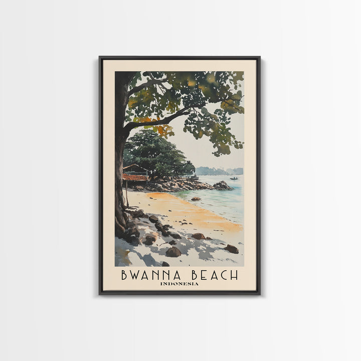 Bwanna Beach, Indonesia Watercolor Print, Vacation Gift, Indonesia Wall Art, Beach Painting, Beach Decor, Beach Or Lakehouse Art