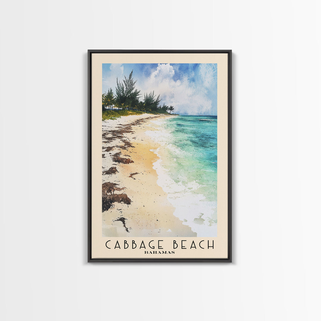 Cabbage Beach, Bahamas Watercolor Print, Vacation Gift, Bahamas Wall Art, Vacation Wall Art, Vacatation Memories, Beach Decor, Beach Or Lakehouse Art