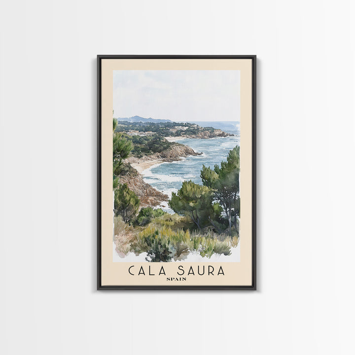 Cala Saura, Spain Watercolor Print, Vacation Gift, Spain Wall Art, Vacation Wall Art, Vacatation Memories, Beach Decor, Beach Or Lakehouse Art