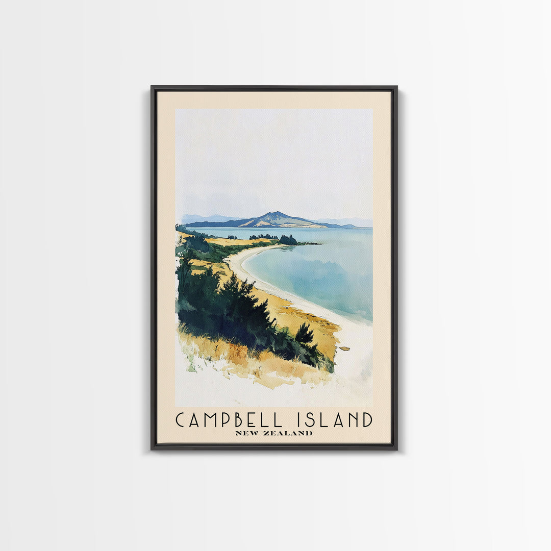 Campbell Island, New Zealand Watercolor Print, Vacation Gift, New Zealand Wall Art, Vacation Wall Art, Vacatation Memories, Beach Decor, Beach Or Lakehouse Art