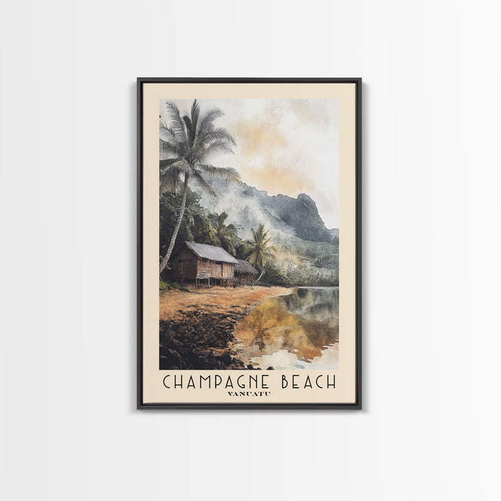 Champagne Beach, Vanuatu Watercolor Print, Vacation Gift, Vanuatu Wall Art, Beach Painting, Beach Decor, Beach Or Lakehouse Art