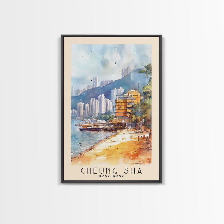 Cheung Sha, Hong Kong Watercolor Print, Vacation Gift, Hong Kong Wall Art, Vacation Wall Art, Vacatation Memories, Beach Decor, Beach Or Lakehouse Art