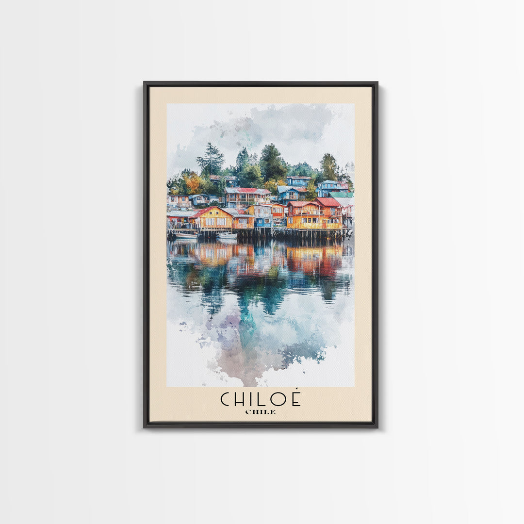 Chiloé, Chile Watercolor Print, Vacation Gift, Chile Wall Art, Vacation Wall Art, Vacatation Memories, Beach Decor, Beach Or Lakehouse Art