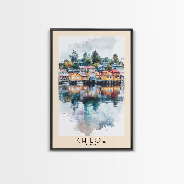 Chiloé, Chile Watercolor Print, Vacation Gift, Chile Wall Art, Vacation Wall Art, Vacatation Memories, Beach Decor, Beach Or Lakehouse Art