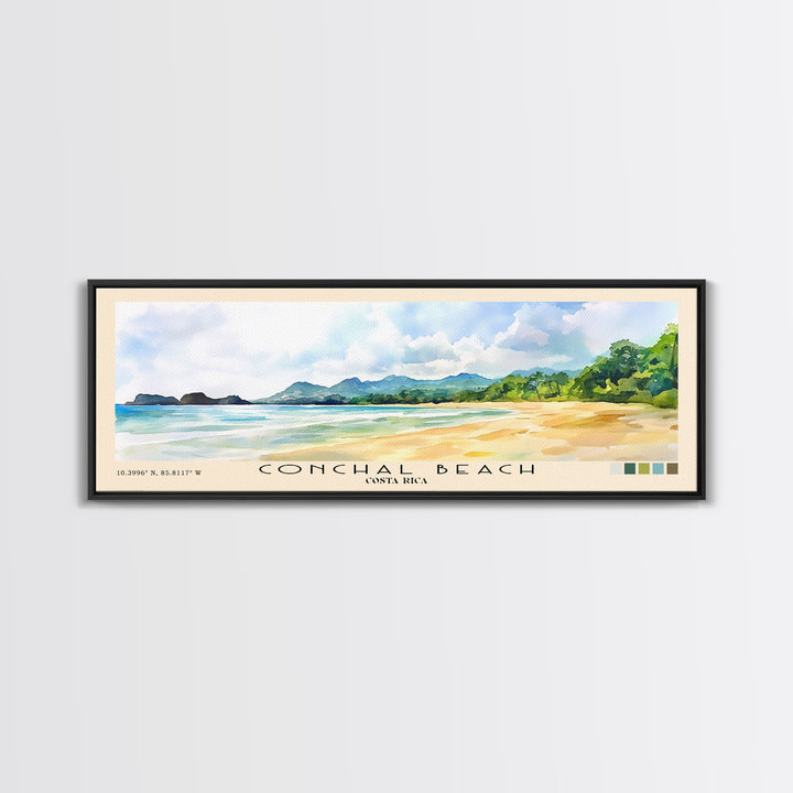 Conchal Beach, Costa Rica Watercolor Print, Vacation Gift, Costa Rica Wall Art, Vacation Wall Art, Vacatation Memories, Beach Decor, Beach Or Lakehouse Art