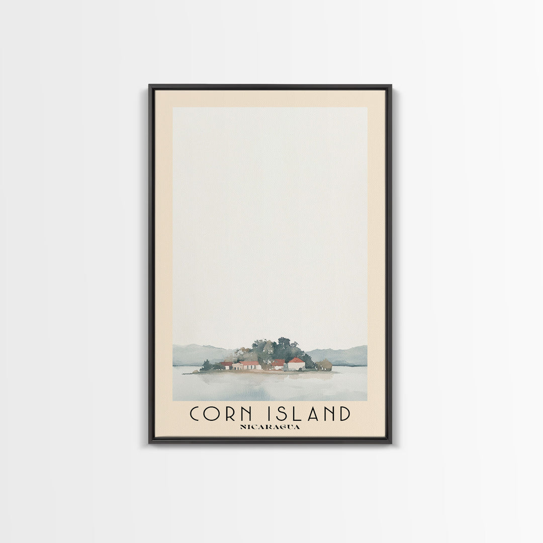 Corn Island, NICARAGUA Watercolor Print, Vacation Gift, NICARAGUA Wall Art, Beach Painting, Beach Decor, Large Wall Art, Wood Frame Art