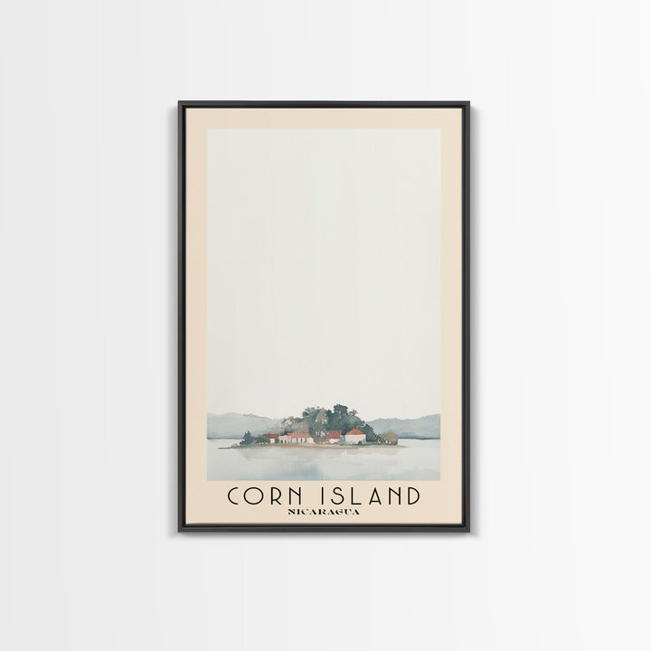 Corn Island, NICARAGUA Watercolor Print, Vacation Gift, NICARAGUA Wall Art, Beach Painting, Beach Decor, Large Wall Art, Wood Frame Art