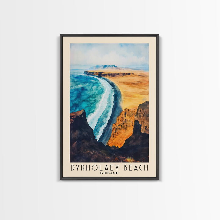 Dyrholaey Beach, Iceland Watercolor Print, Vacation Gift, Iceland Wall Art, Beach Painting, Beach Decor, Beach Or Lakehouse Art
