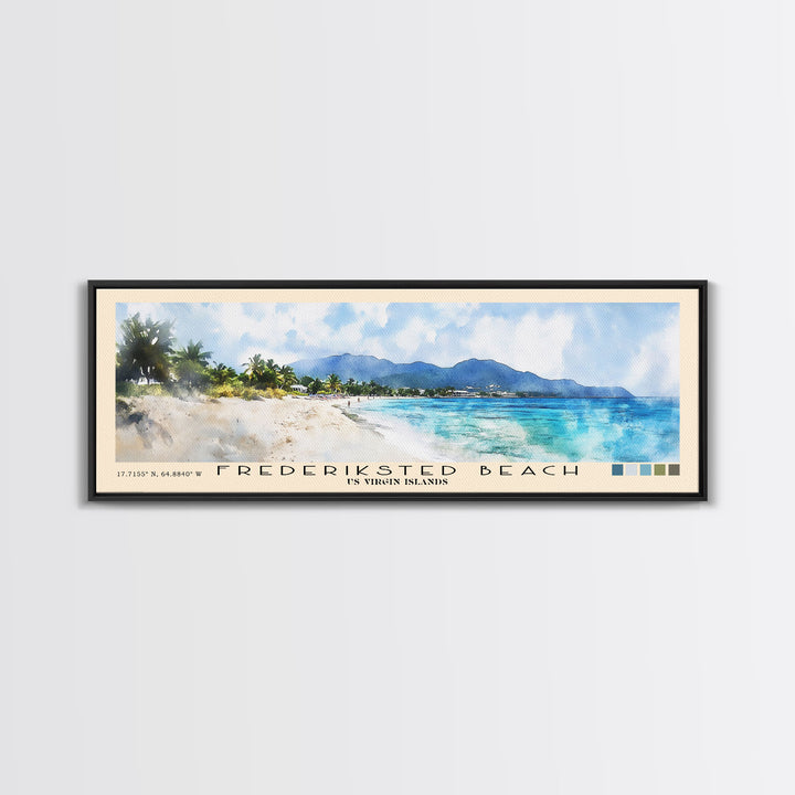 Frederiksted Beach, US Virgin islands Watercolor Beach Print, Vacation Gift, US Virgin islands Wall Art, Beach Painting, Beach Decor, Beach Painting