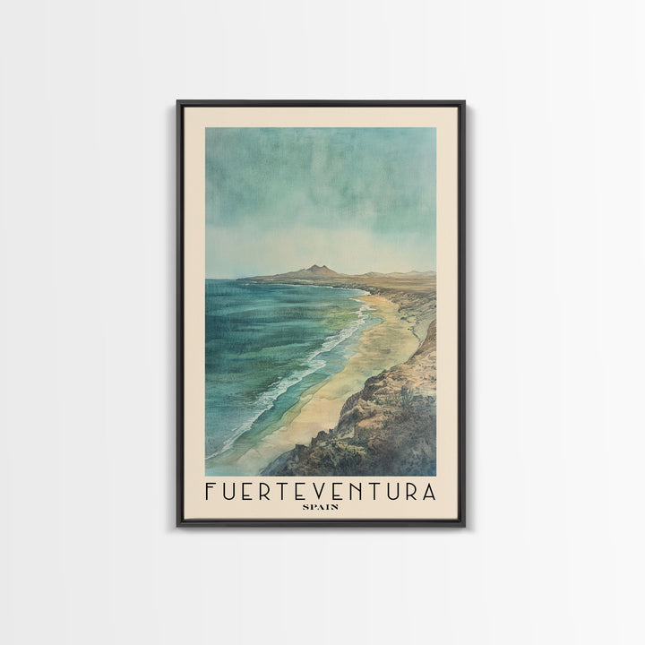 Fuerteventura, Spain Watercolor Print, Vacation Gift, Spain Wall Art, Beach Painting, Beach Decor, Beach Or Lakehouse Art