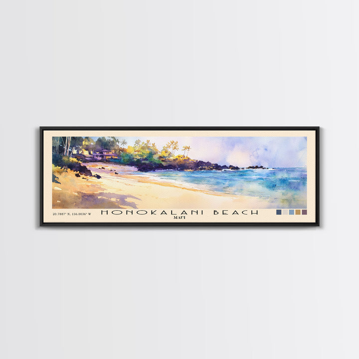 Honokalani Beach, Maui Watercolor Beach Print, Vacation Gift, Maui Wall Art, Beach Painting, Beach Decor, Beach Painting