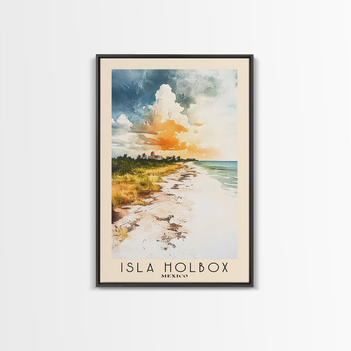 Isla Holbox, Mexico Watercolor Print, Vacation Gift, Mexico Wall Art, Beach Painting, Beach Decor, Beach Or Lakehouse Art