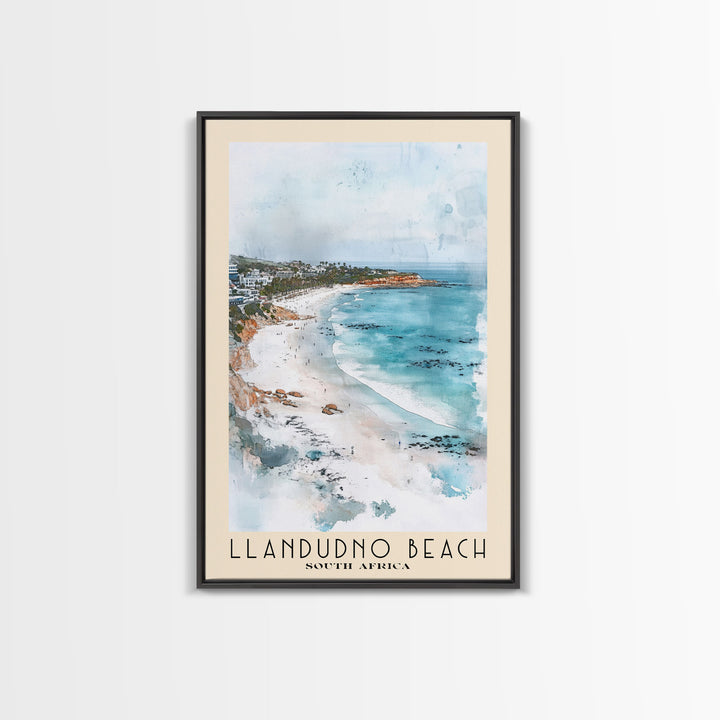 Llandudno Beach, South Africa Watercolor Print, Vacation Gift, South Africa Wall Art, Beach Painting, Beach Decor, Large Wall Art, Wood Frame Art