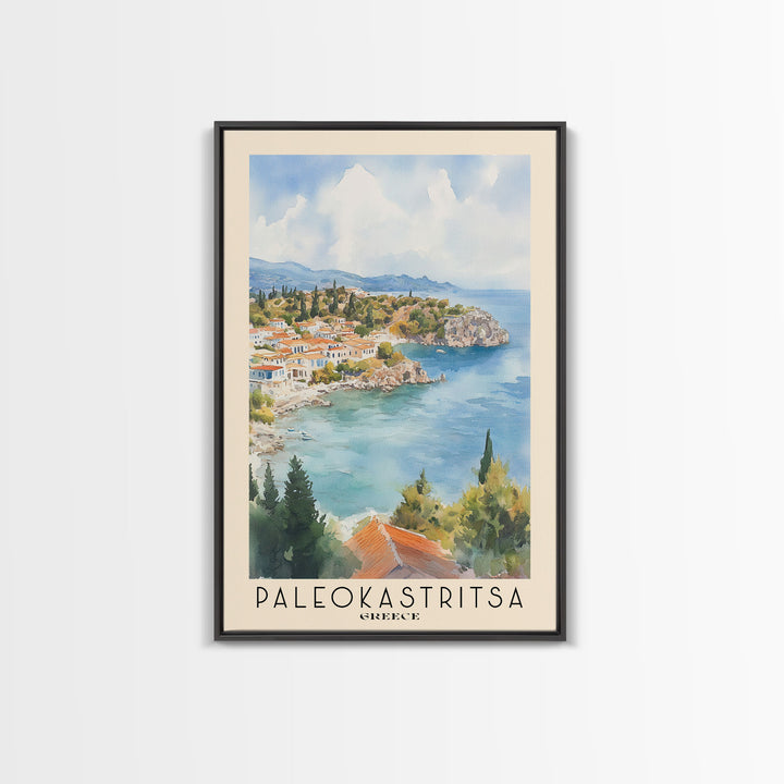 Paleokastritsa, Greece Watercolor Print, Vacation Gift, Greece Wall Art, Beach Painting, Beach Decor, Beach Or Lakehouse Art