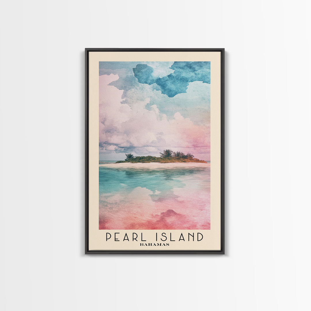 Pearl Island, Bahamas Watercolor Print, Vacation Gift, Bahamas Wall Art, Vacation Wall Art, Vacatation Memories, Beach Decor, Beach Or Lakehouse Art