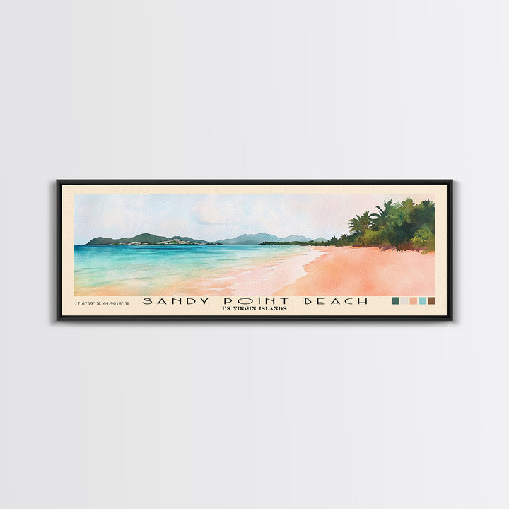 Sandy Point Beach, US Virgin islands Watercolor Print, Vacation Gift, US Virgin islands Wall Art, Beach Painting, Beach Decor, Beach Or Lakehouse Art
