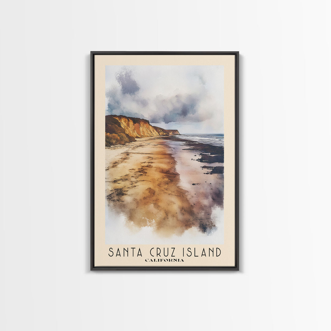 Santa Cruz Island, California Watercolor Print, Vacation Gift, California Wall Art, Beach Painting, Beach Decor, Beach Or Lakehouse Art