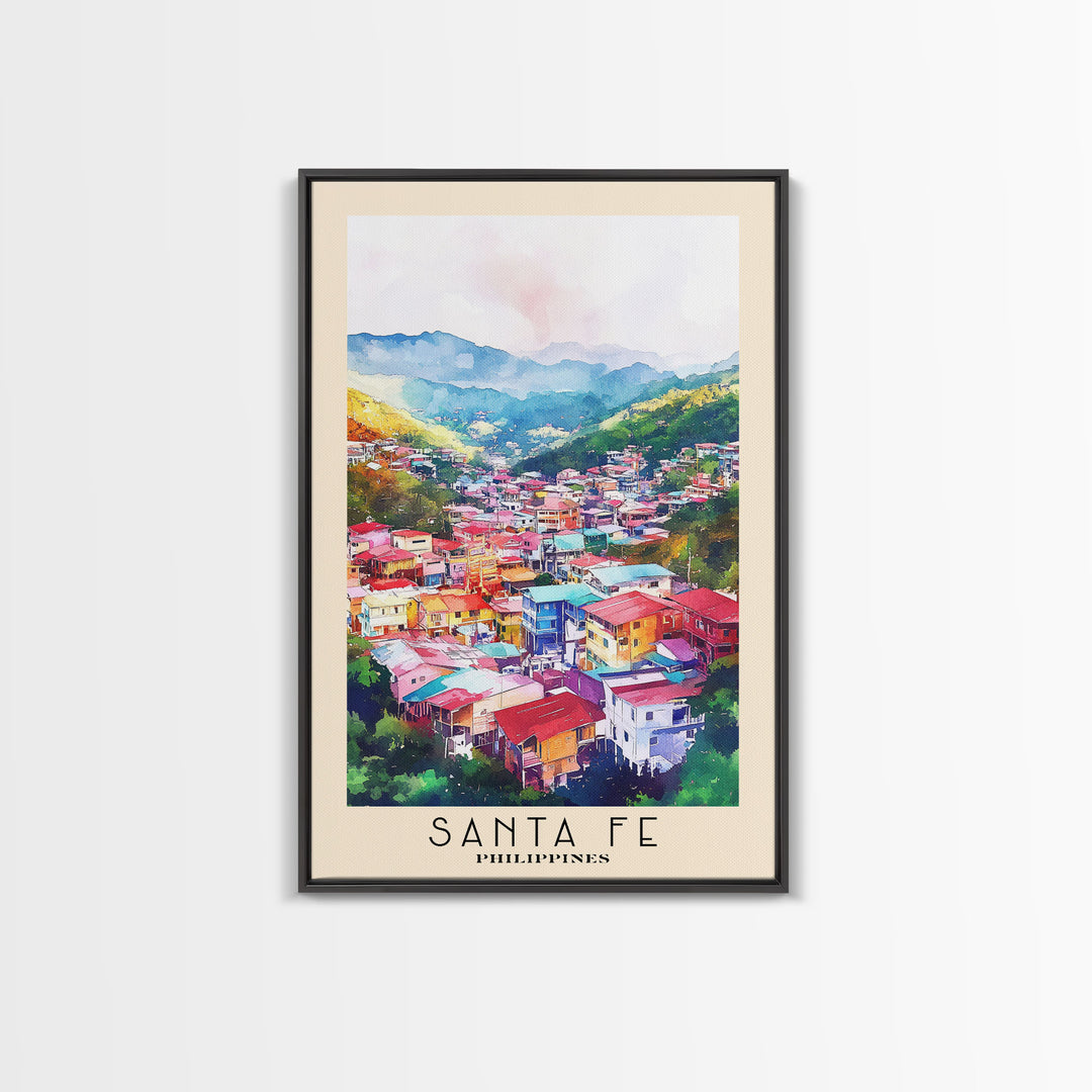 Santa Fe, Philippines Watercolor Beach Print, Vacation Gift, Philippines Wall Art, Beach Painting, Beach Decor, Beach Painting