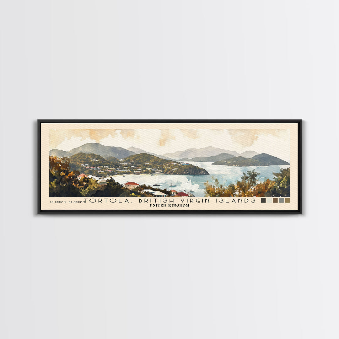 Tortola, British Virgin Islands , United Kingdom Watercolor Print, Vacation Gift, United Kingdom Wall Art, Beach Painting, Beach Decor, Beach Or Lakehouse Art