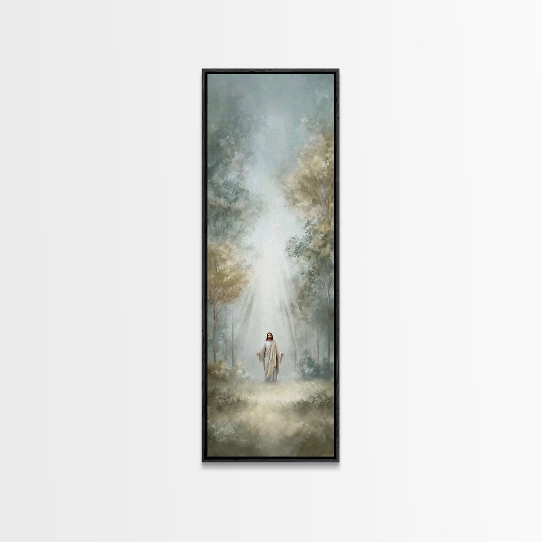 Light Of Mercy – Framed Canvas Print – Tall Narrow Wall Art – Christian Wall Art – Jesus Painting – Christian Art Canvas