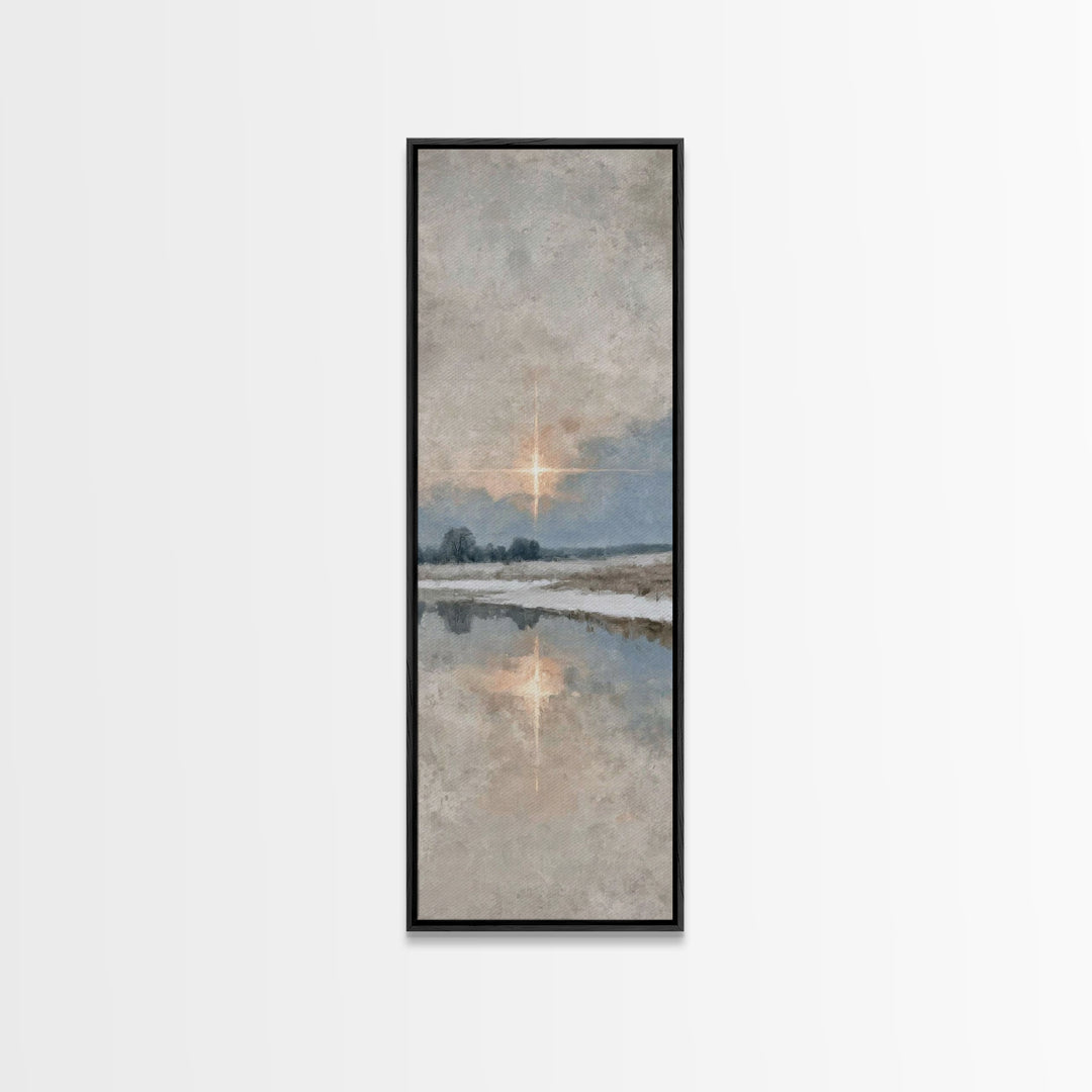 The Guiding Star - Framed Canvas Print - Tall Narrow Wall Art - Christian Wall Art - Christian Art Canvas - Jesus Painting - Christmas Art