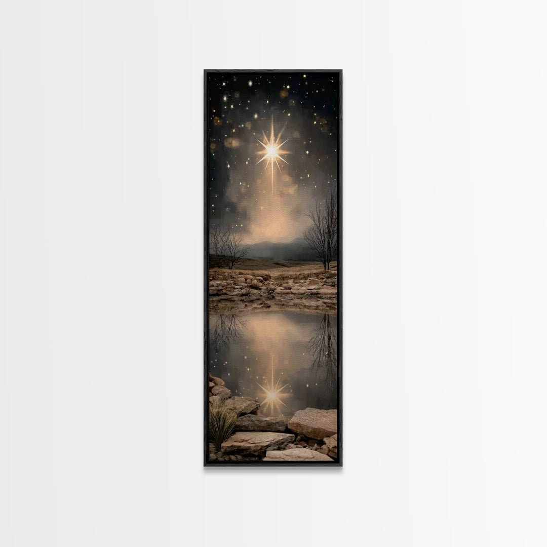 Night of Glory - Framed Canvas Print - Skinny Art - Christian Art Canvas - Christian Wall Art - Jesus Christmas Art - Christmas Art