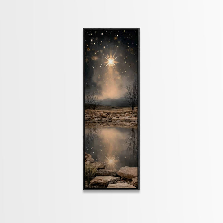 Night of Glory - Framed Canvas Print - Skinny Art - Christian Art Canvas - Christian Wall Art - Jesus Christmas Art - Christmas Art