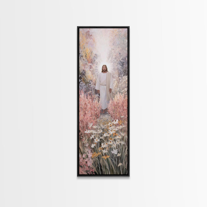 Radiant Dawn | Framed Canvas Print | Tall Skinny Art Print | Christian Wall Art | Jesus Painting | Christian Art Canvas | Christian Decor